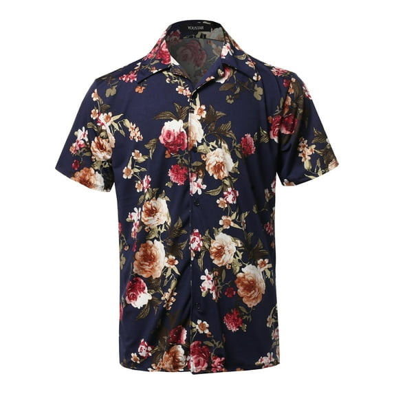 FashionOutfit Men's Casual Printed Hawaiian Style Short Sleeves Shirt