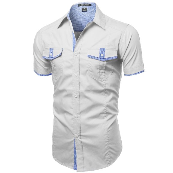 FashionOutfit Men's Casual Short Sleeve Buttondown Shirts