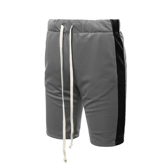 FashionOutfit Men's Casual Side Panel Drawstring Side Pockets Short Length Track Pants