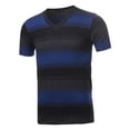 thumbnail image 1 of FashionOutfit Men's Casual Soft Striped V-neck Short Sleeve Cotton T-Shirt, 1 of 3