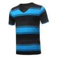 thumbnail image 1 of FashionOutfit Men's Casual Soft Striped V-neck Short Sleeve Cotton T-Shirt, 1 of 3