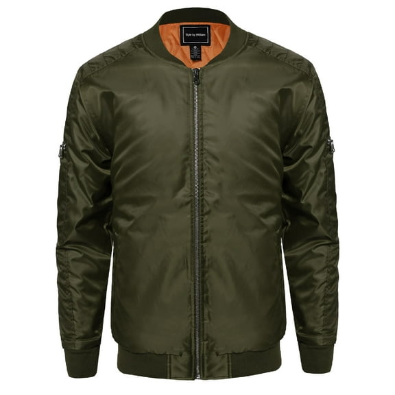 FashionOutfit Men's Classic Basic Style Zip Up Closure Bomber Jacket