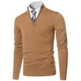 thumbnail image 1 of FashionOutfit Men's Classic Half Zip Up Mock Neck Basic Sweater Top, 1 of 1