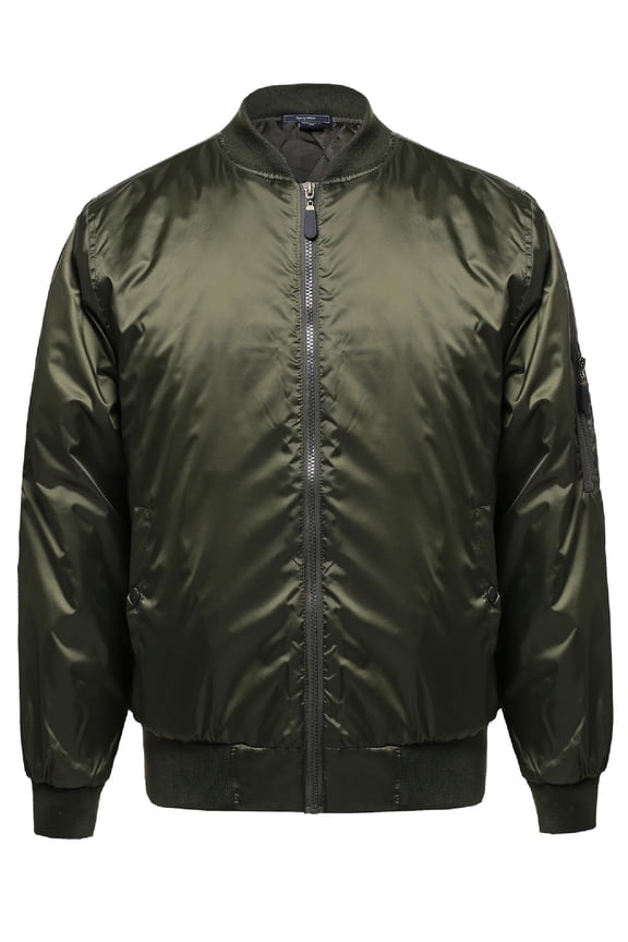 Men's Classic Style Cotton Based Zip Up Bomber Jacket