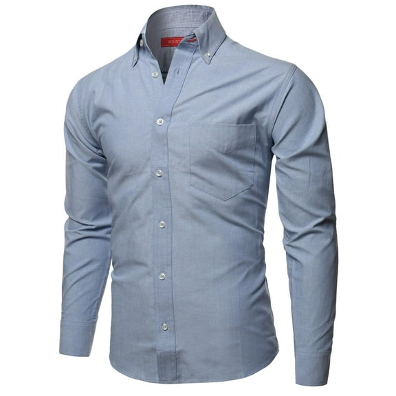 FashionOutfit Men's Cotton Based Casual Formal Stylish Long Sleeves Button Down Shirt