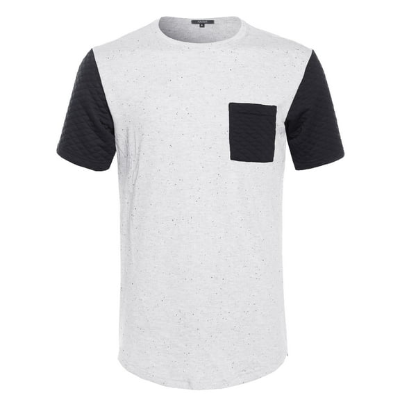 FashionOutfit Men's French Terry Short Sleeve T-Shirt w/ Quilted Pocket
