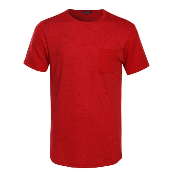 FashionOutfit Men's French Terry Short Sleeve T-Shirt w/ Quilted Pocket