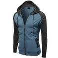thumbnail image 1 of FashionOutfit Men's Raglan Color Contrast Zip Hooded Jackets, 1 of 3