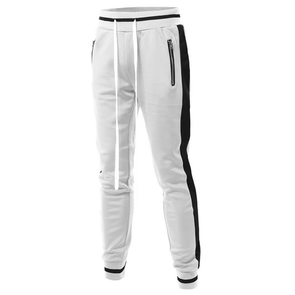 FashionOutfit Men's Side Panel Long Length Drawstring Track Pants