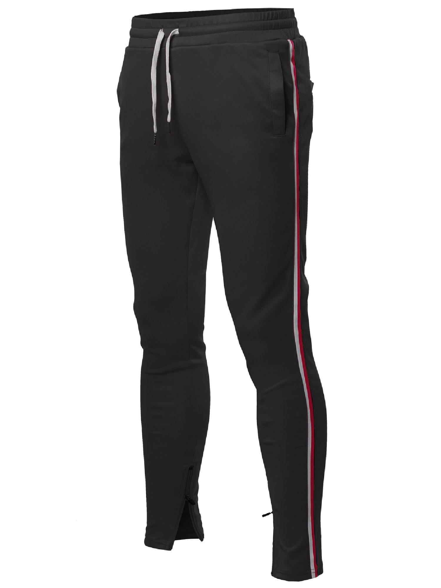 Striped track pants with ankled zippers best sale