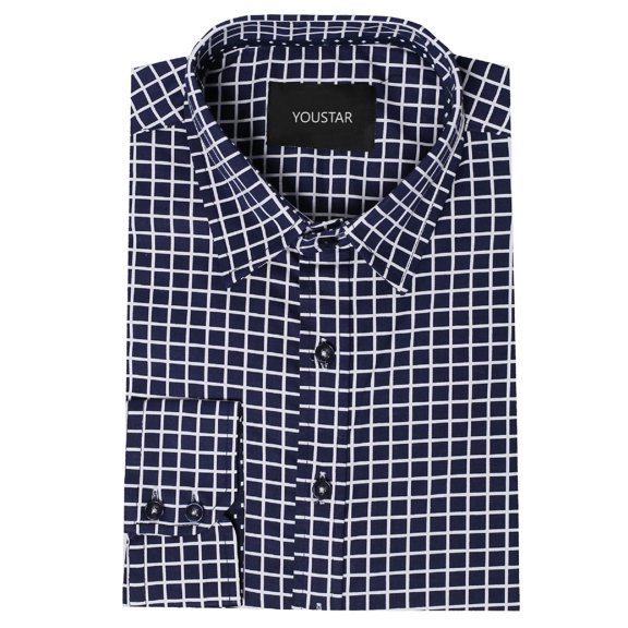 FashionOutfit Men's Slim Checkered Button Down Shirt
