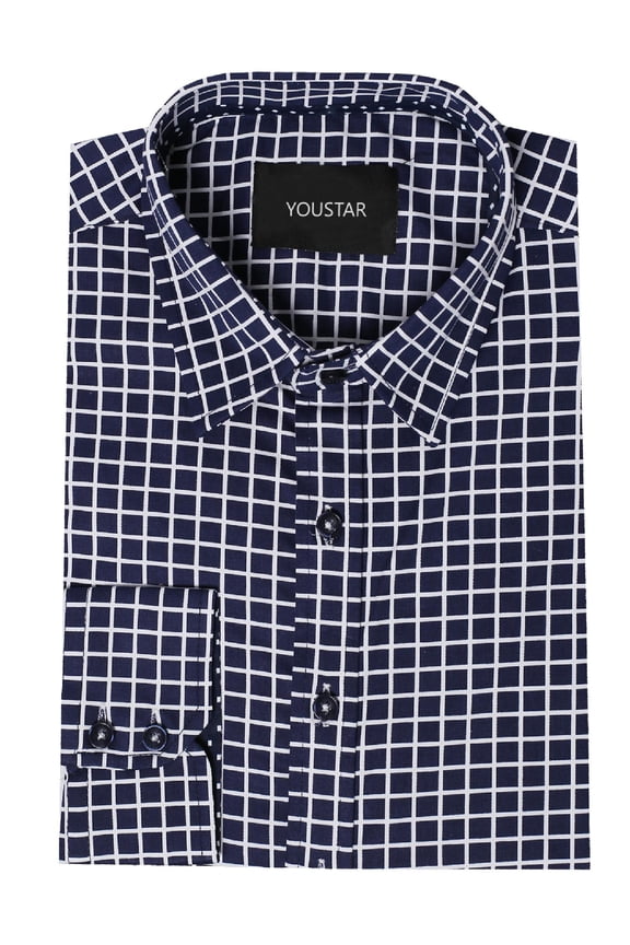Men's Slim Checkered Button Down Shirt