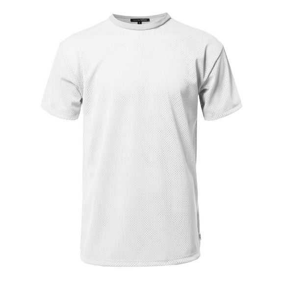 FashionOutfit Men's Solid Active Casul Mesh Original Short Sleeve Top