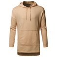 thumbnail image 1 of FashionOutfit Men's Solid Distressed French Terry Pullover Long Sleeve Hoodie Top, 1 of 4