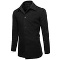 thumbnail image 1 of FashionOutfit Men's Solid Modernized Classic Warm Overcoat, 1 of 4