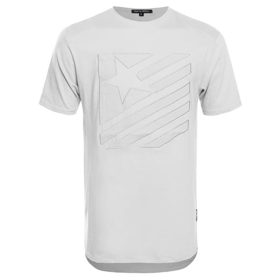 FashionOutfit Men's Solid Patched Tee with Slight Round Hem