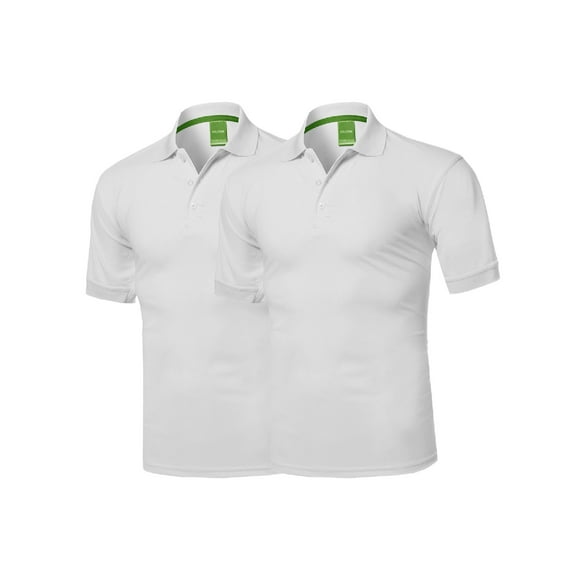FashionOutfit Men's Solid Quick Dri-Fit Active Athletic Golf Short Sleeves, Sports Polo Shirt