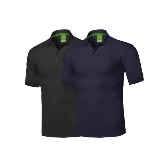 FashionOutfit Men's Solid Quick Dri-Fit Active Athletic Golf Short Sleeves, Sports Polo Shirt