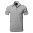 thumbnail image 1 of FashionOutfit Men's Solid Short Sleeves Basic Quality Side Slit Performance Polo Shirt, 1 of 1