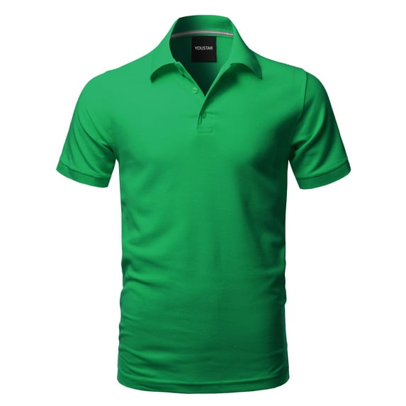 FashionOutfit Men's Solid Short Sleeves Basic Quality Side Slit Performance Polo Shirt