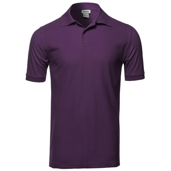 FashionOutfit Men's Solid Short Sleeves Two Button Placket Long Line Polo Shirt