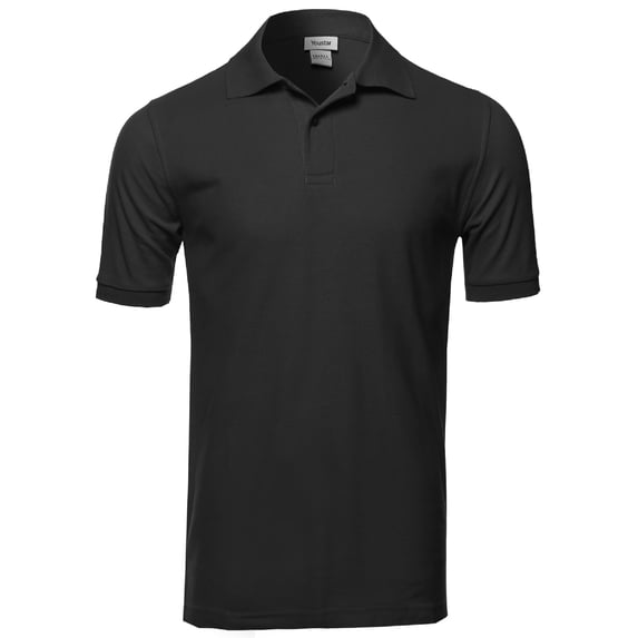 FashionOutfit Men's Solid Short Sleeves Two Button Placket Long Line Polo Shirt