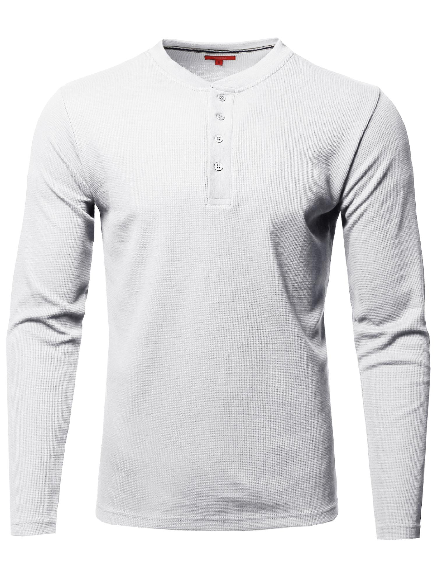 FashionOutfit Men's Thermal Henley Crew Neck Long Sleeve T-Shirt ...