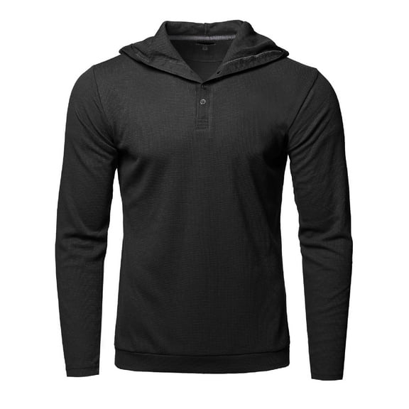 FashionOutfit Men's Thermal Hooded Long Sleeve T-Shirt