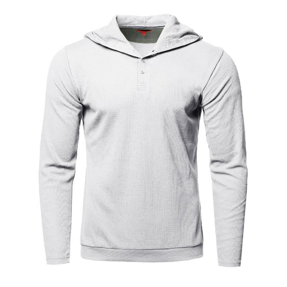FashionOutfit Men's Thermal Hooded Long Sleeve T-Shirt