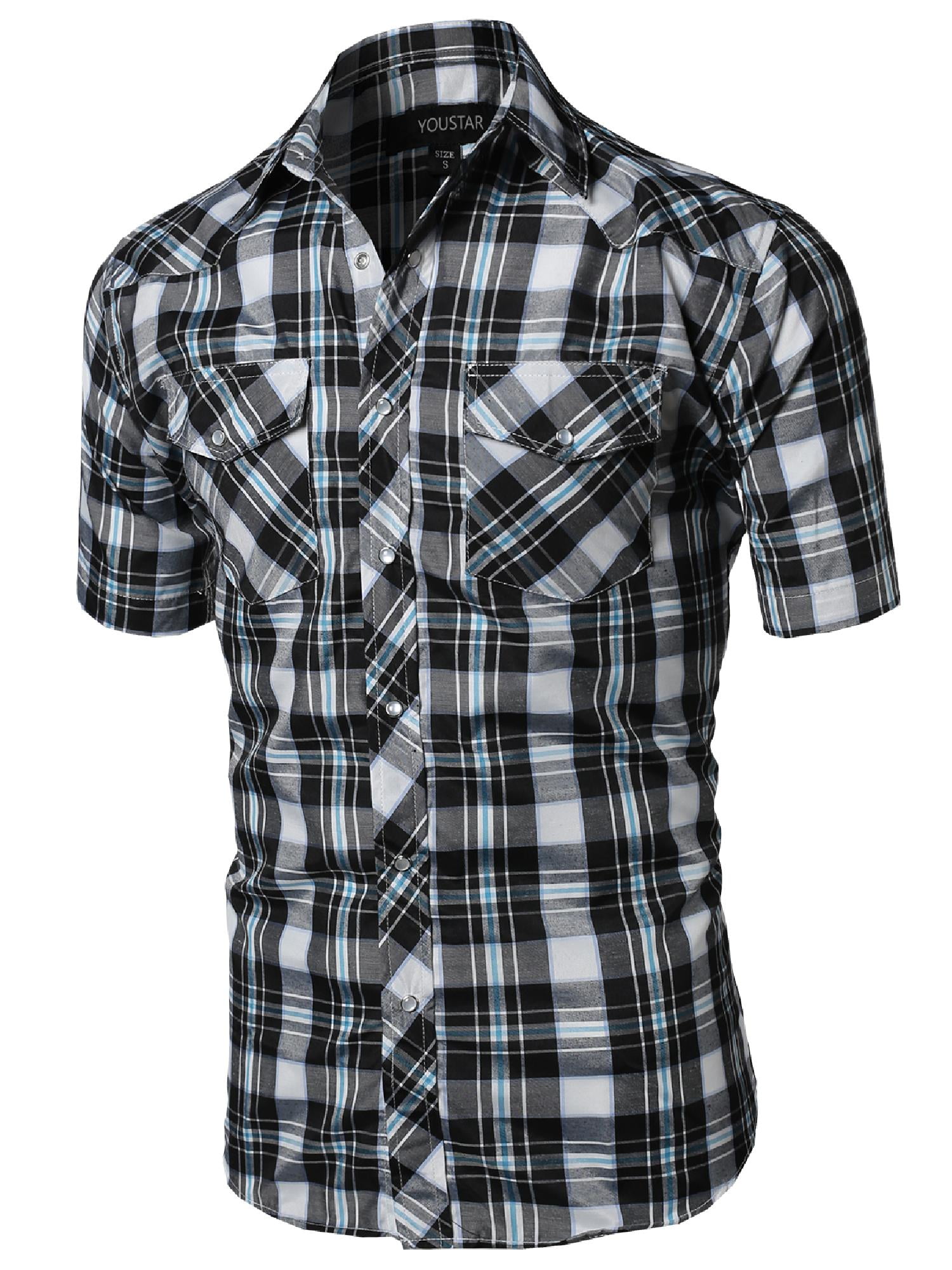 FashionOutfit Men's Western Casual Button Down Shirt - Walmart.com