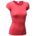 thumbnail image 1 of FashionOutfit Women's Basic Short Sleeve Round Neck T-shirt Tops, 1 of 4