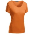 thumbnail image 1 of FashionOutfit Women's Basic Short Sleeve Scoop Neck Dip Hem T-Shirts, 1 of 4