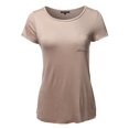 thumbnail image 1 of FashionOutfit Women's Basic Short Sleeve Scoop Neck Top With Pocket, 1 of 1