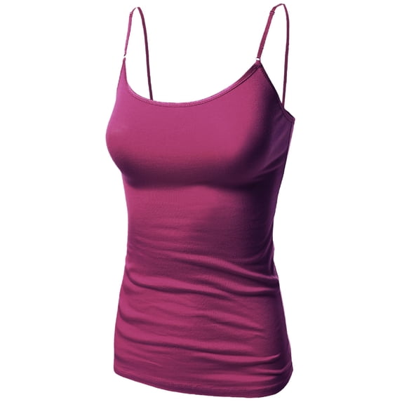 FashionOutfit Women's Basic Solid Camisole Tank Tops with Adjustable Straps