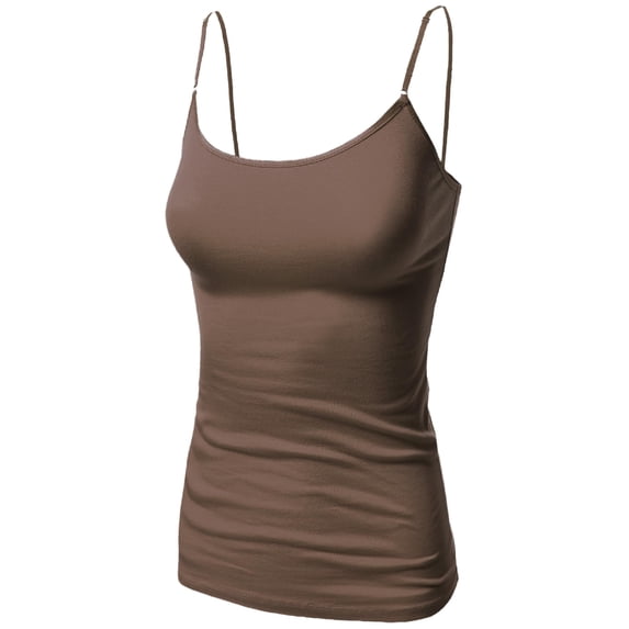 FashionOutfit Women's Basic Solid Camisole Tank Tops with Adjustable Straps