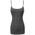 thumbnail image 1 of FashionOutfit Women's Basic Solid Long Length Adjustable Spaghetti Strap Tank Top, 1 of 4