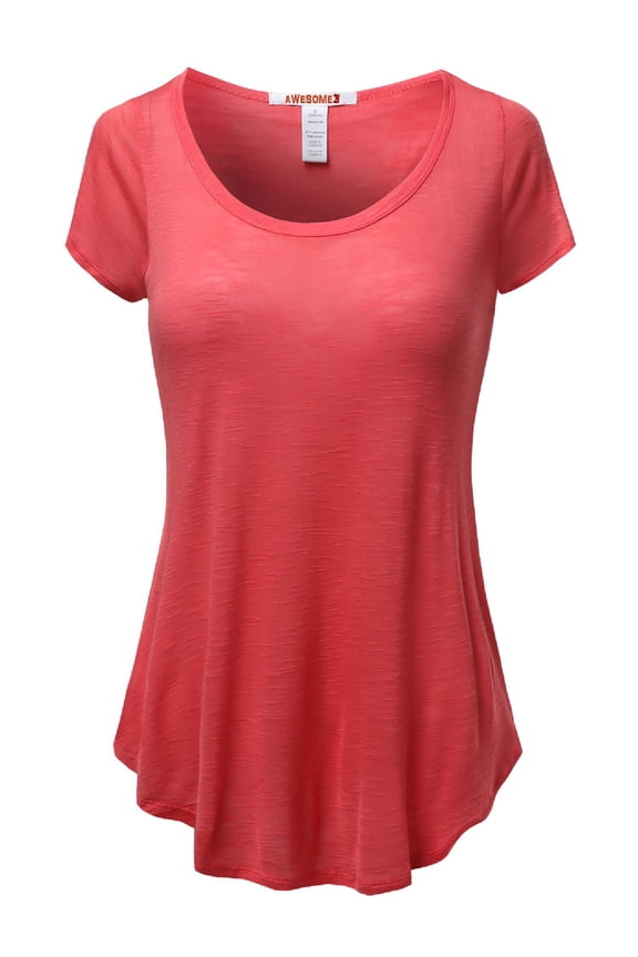 Women's Basic Solid Short Sleeve Open Sides Tops