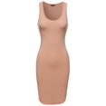 thumbnail image 1 of FashionOutfit Women's Basic Solid Sleeveless Tight Fit Side Cut Tank Top Mini Dress, 1 of 3