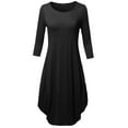 thumbnail image 1 of FashionOutfit Women's Casual 3/4 Sleeve Bubble Midi Dress with Pocket Made in USA, 1 of 4