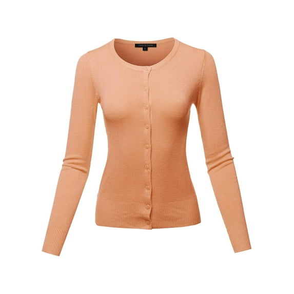 FashionOutfit Women's Casual Basic Solid Button Down Long Sleeve Soft Knit Cardigan Sweater (S-3XL)