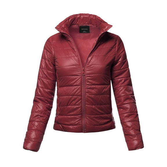 FashionOutfit Women's Casual Basic Solid Comfortable Light Weight Quilted Padding Jacket