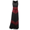 thumbnail image 1 of FashionOutfit Women's Casual Beach Soft Stretch Bold Chevron Waisband Maxi Dress, 1 of 4