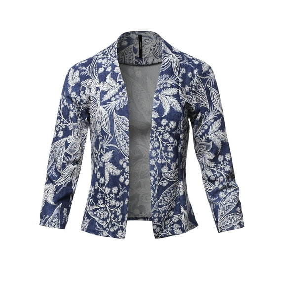 FashionOutfit Women's Casual Collarless Blazer With An Open Front