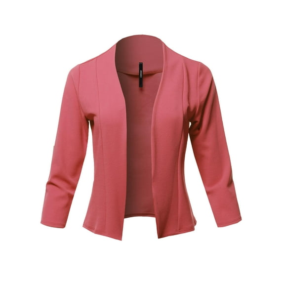 FashionOutfit Women's Casual Collarless Blazer With An Open Front