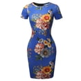 thumbnail image 1 of FashionOutfit Women's Casual Crew Neck Printed Sexy Stretchy Body-con Fitted Mini Dress - Made In USA, 1 of 1