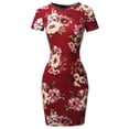 thumbnail image 1 of FashionOutfit Women's Casual Crew Neck Printed Sexy Stretchy Body-con Fitted Mini Dress, 1 of 1