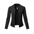thumbnail image 1 of FashionOutfit Women's Casual Cropped Fitted Blazer With Open Front Closure And Scalloped Detail, 1 of 4