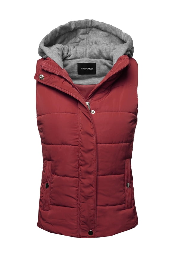 Women's Casual Drawstring Hooded Padding Vest