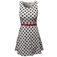 thumbnail image 1 of FashionOutfit Women's Casual Fit Flare Polkadot Sleeveless Dress, 1 of 3