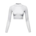 thumbnail image 1 of FashionOutfit Women's Casual Fitted Mock Neck Long Sleeves Crop Top, 1 of 1